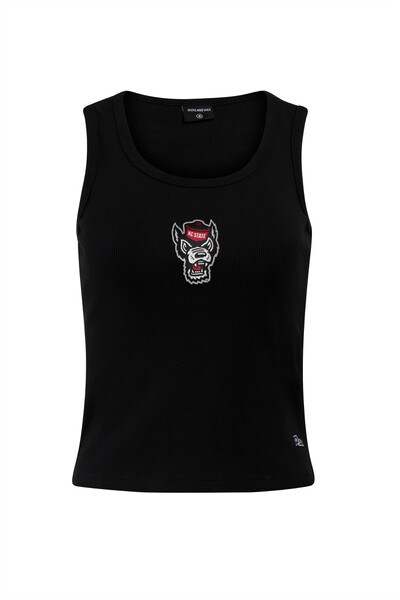 Black Ladies MVP Ribbed Tank Top -